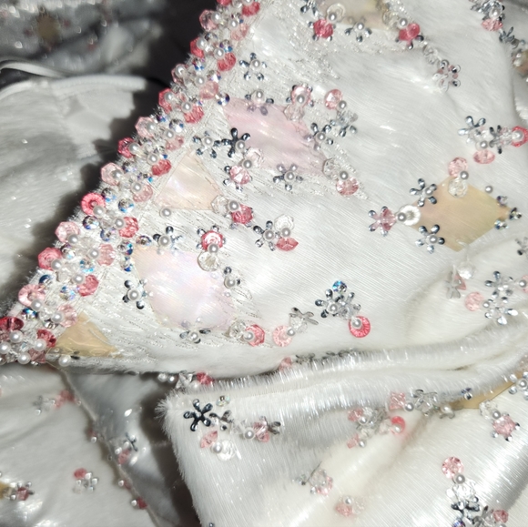 SPRING Easter MOSCHINO COUTURE Faux Fur Dress Marie Antoinette Embellished Beads - Picture 12 of 16